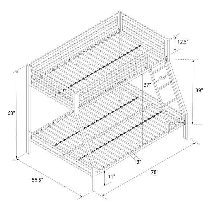 Premium Twin Over Twin Bunk Bed Girls