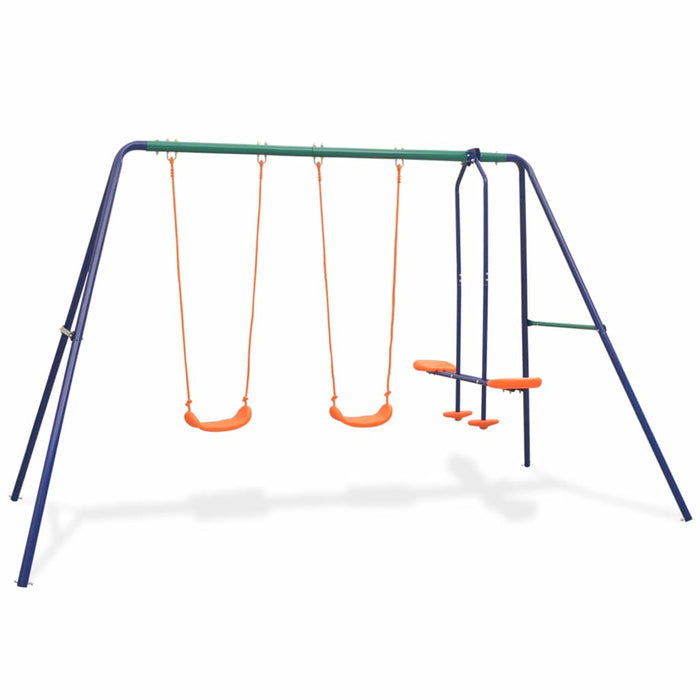 Metal Swing Set for Kids 2 Seats & 1 Swing Glider Hold up to 440lbs for Backyard